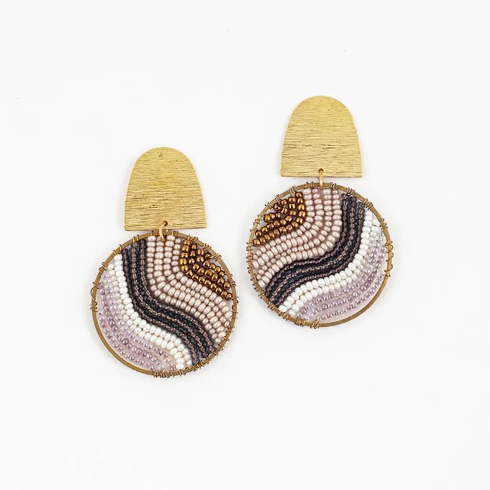 Altiplano Beaded and Brass Flow Post Earrings Earrings