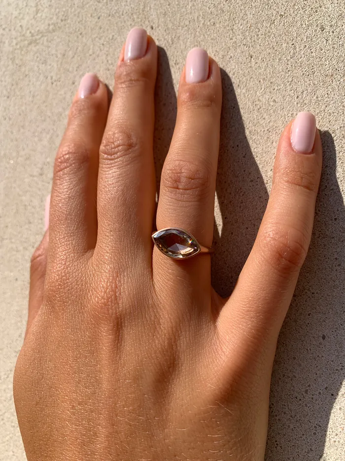 Brown OldMine Marquise Fancy Ring The Private Room Fine Jewelry Rings