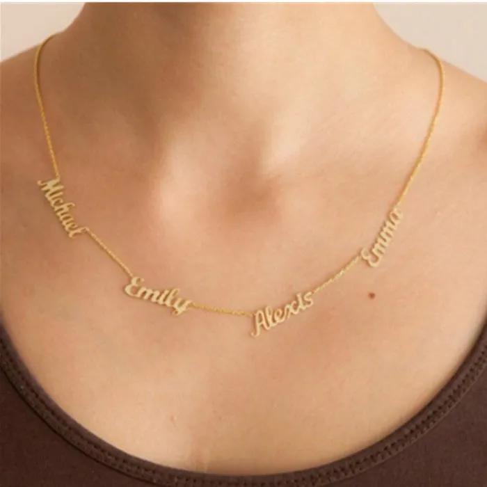 JustDuaIt Necklaces Multiple Name Necklace