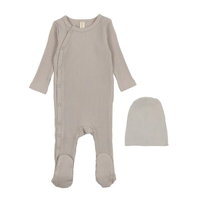Lilette Side Snap Rib Footie Set Mist Lilette Earrings