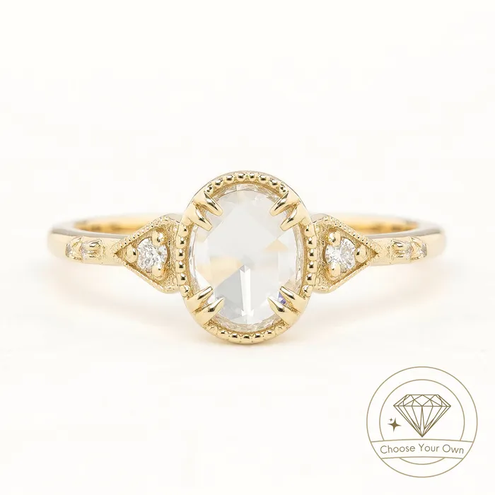 Rings Envero Jewelry Agatha Ring Oval Rose Cut Diamond