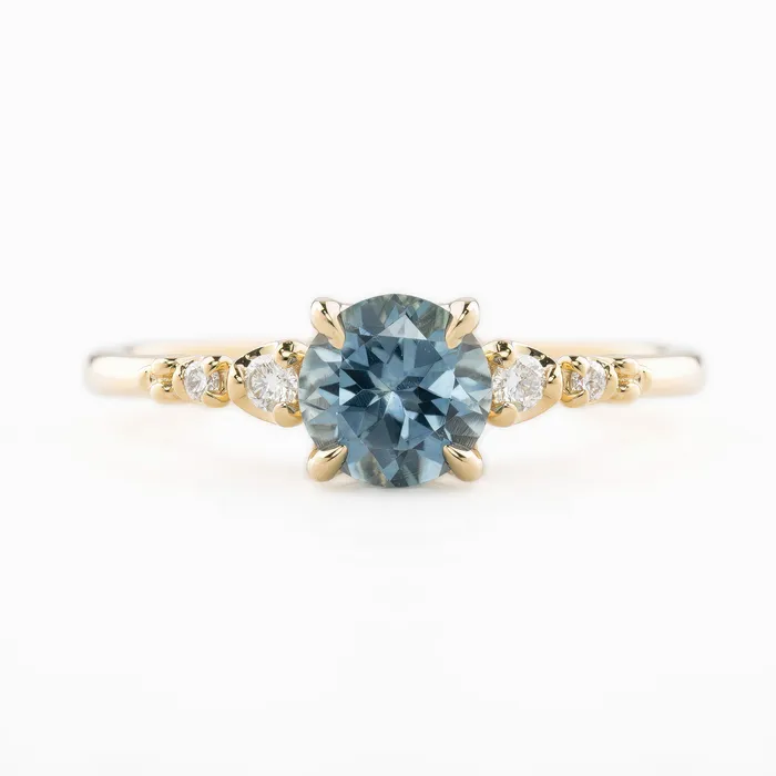 Rings Estel Fleur Four Prongs Ring 101ct Light Blue Montana Sapphire 14k Yellow Gold One of a kind Envero Jewelry