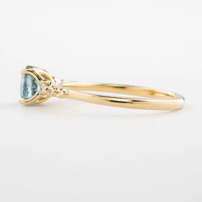 Rings Estel Fleur Four Prongs Ring 101ct Light Blue Montana Sapphire 14k Yellow Gold One of a kind Envero Jewelry Rings Estel Fleur Four Prongs Ring 101ct Light Blue Montana Sapphire 14k Yellow Gold One of a kind Envero Jewelry