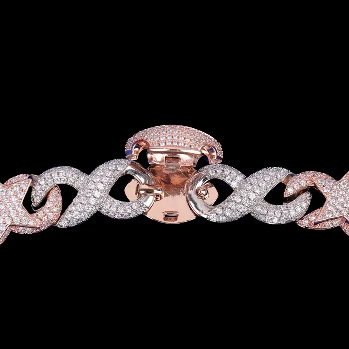 20MM Star Infinity Linked Diamond Eye Iced Out Necklace Chain Star Infinity Necklaces