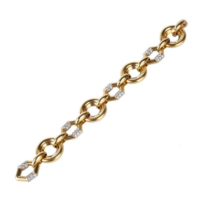 Bell Bird Antiques Bracelets Vintage Boucheron Diamond Linked Bracelet