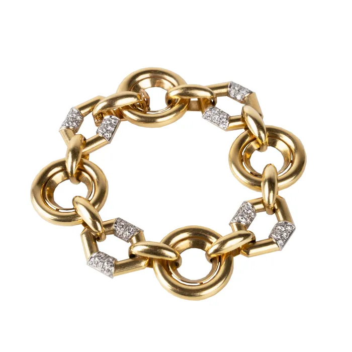 Bell Bird Antiques Bracelets Vintage Boucheron Diamond Linked Bracelet