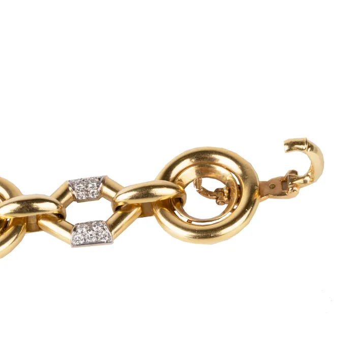Bell Bird Antiques Bracelets Vintage Boucheron Diamond Linked Bracelet