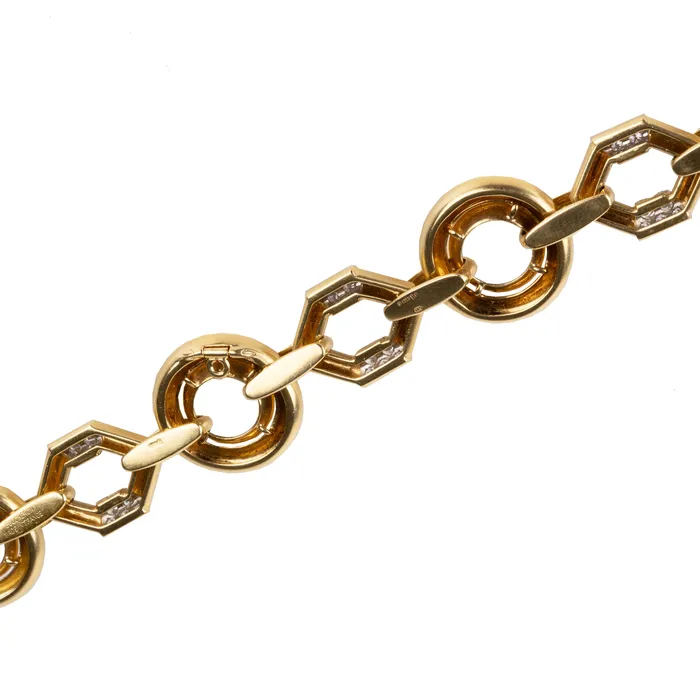 Bell Bird Antiques Bracelets Vintage Boucheron Diamond Linked Bracelet