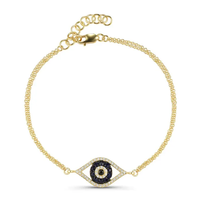 Bracelets NicoleHD Jewelry Evil Eye Diamond And Sapphire Chain Bracelet
