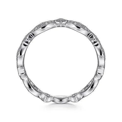 GABRIEL CO 14K White Gold Marquise Station Pave Diamond Stackable Ring Rings GABRIEL CO 14K White Gold Marquise Station Pave Diamond Stackable Ring Rings