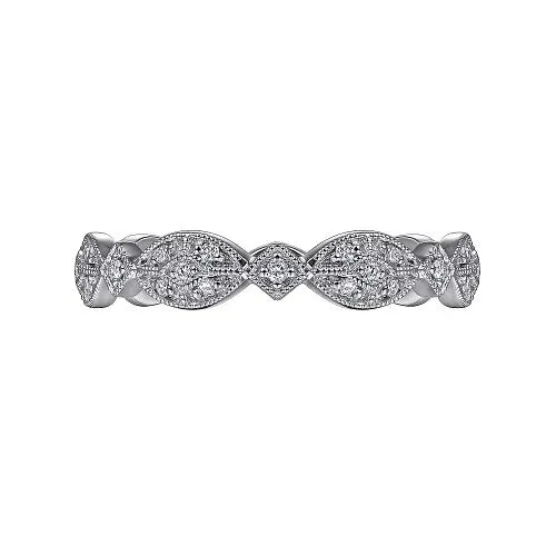 GABRIEL CO 14K White Gold Marquise Station Pave Diamond Stackable Ring Rings GABRIEL CO 14K White Gold Marquise Station Pave Diamond Stackable Ring Rings
