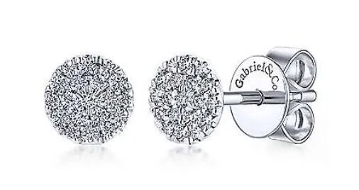 GABRIEL CO 14kt White Gold Diamond Stud Earrings Earrings