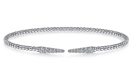 GABRIEL CO Bracelets 14K White Gold Bujukan Diamond Spikes Split Bangle