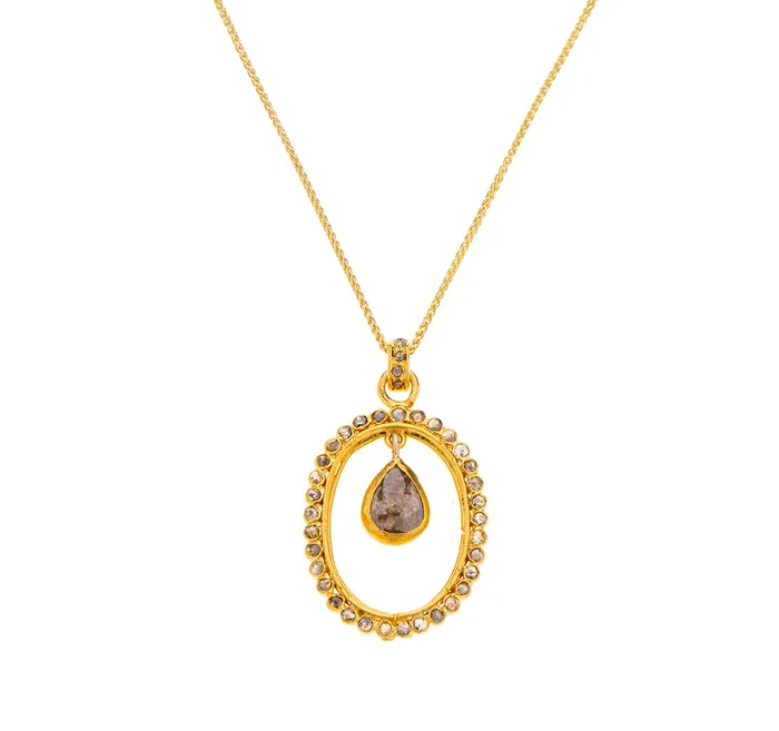 Necklaces Nava Zahavi Nava Zahavi Yellow Gold and Diamonds in Frame Chain