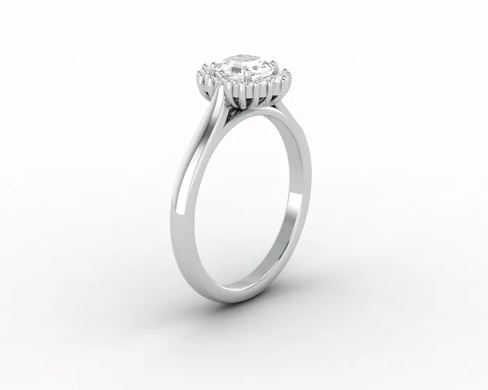 Sapheena Jewelry Rings Juno 075 Ct Asscher Cut Halo Moissanite Engagement Ring