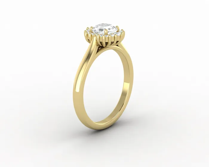Sapheena Jewelry Rings Juno 075 Ct Asscher Cut Halo Moissanite Engagement Ring