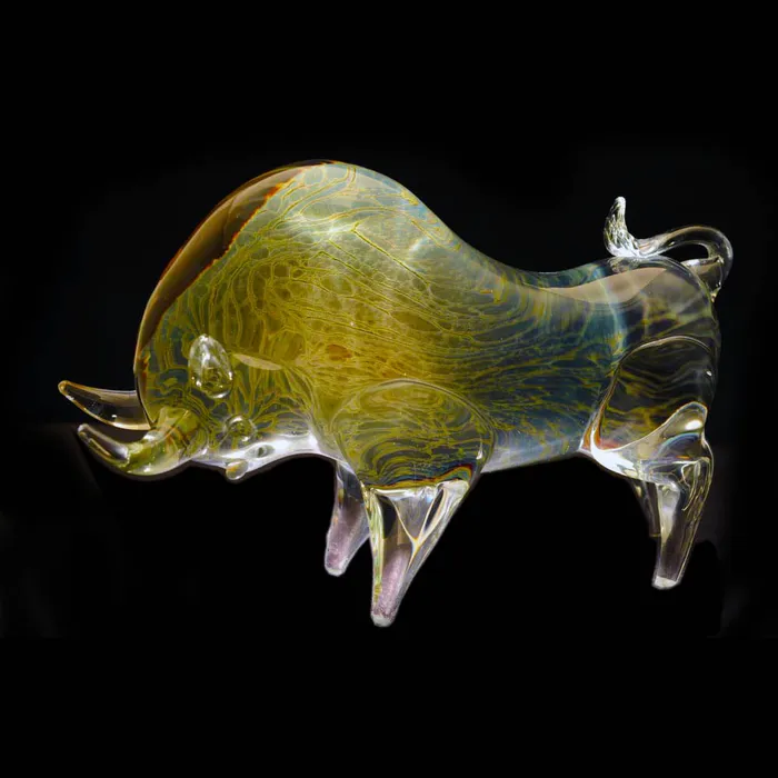 Tagliapietra Andrea Earrings Chalcedony Murano Bull