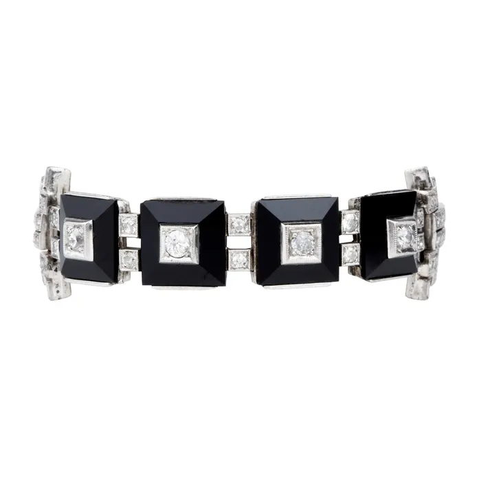 Vintage onyx and diamond bracelet Bell Bird Antiques Bracelets