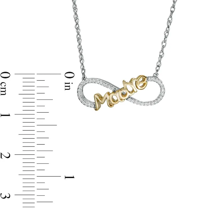 007 CT TW Natural Diamond Madre Infinity Loop Necklace in Sterling Silver with 14K Gold Plate Goldia Necklaces 007 CT TW Natural Diamond Madre Infinity Loop Necklace in Sterling Silver with 14K Gold Plate Goldia Necklaces