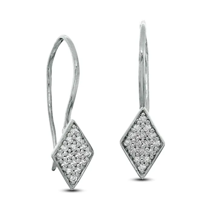 017 CT TW Composite Diamond KiteShaped Drop Earrings in 10K White Gold Goldia Earrings 017 CT TW Composite Diamond KiteShaped Drop Earrings in 10K White Gold Goldia Earrings