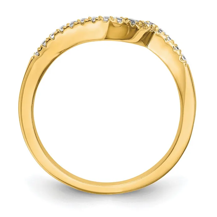 018ct CZ Solid Real 14k Yellow Gold Contoured Wedding Wedding Band Ring Goldia Rings