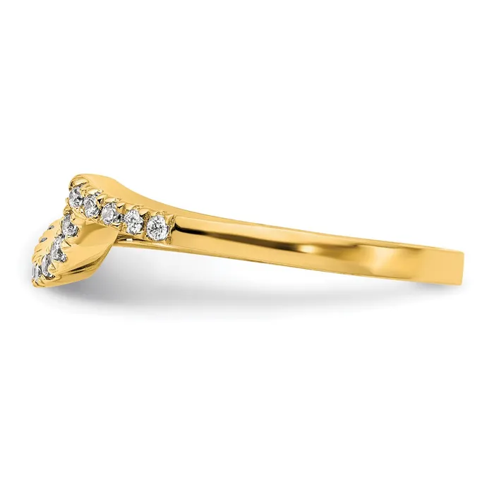 018ct CZ Solid Real 14k Yellow Gold Contoured Wedding Wedding Band Ring Goldia Rings