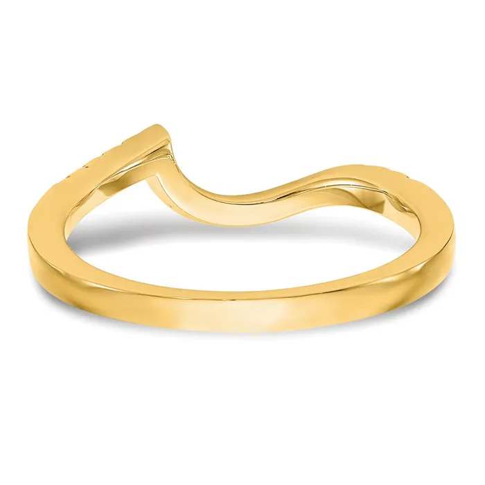 018ct CZ Solid Real 14k Yellow Gold Contoured Wedding Wedding Band Ring Goldia Rings