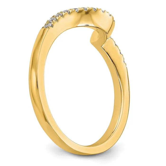 018ct CZ Solid Real 14k Yellow Gold Contoured Wedding Wedding Band Ring Goldia Rings