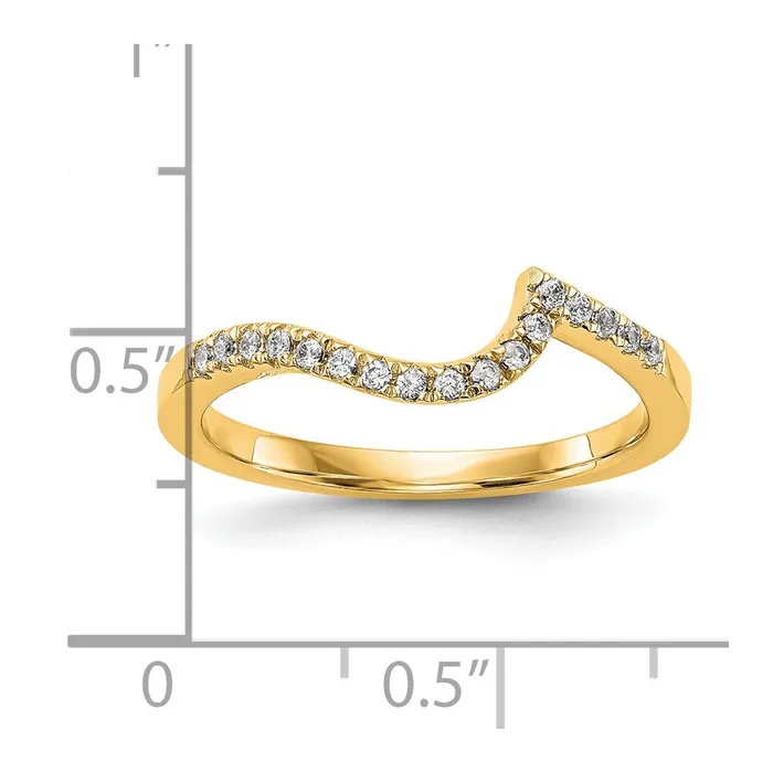 018ct CZ Solid Real 14k Yellow Gold Contoured Wedding Wedding Band Ring Goldia Rings