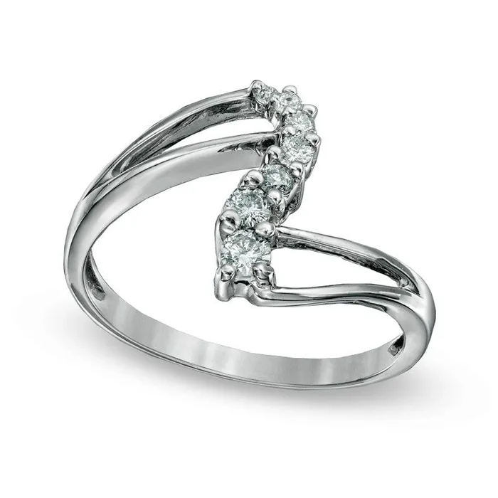 020 CT TW Journey Natural Diamond Ring in Solid 10K White Gold Goldia Rings 020 CT TW Journey Natural Diamond Ring in Solid 10K White Gold Goldia Rings