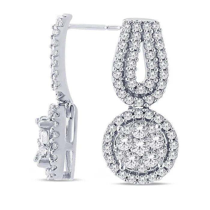 05 CT TW Composite Diamond Frame Loop Drop Earrings in 10K White Gold Goldia Earrings 05 CT TW Composite Diamond Frame Loop Drop Earrings in 10K White Gold Goldia Earrings