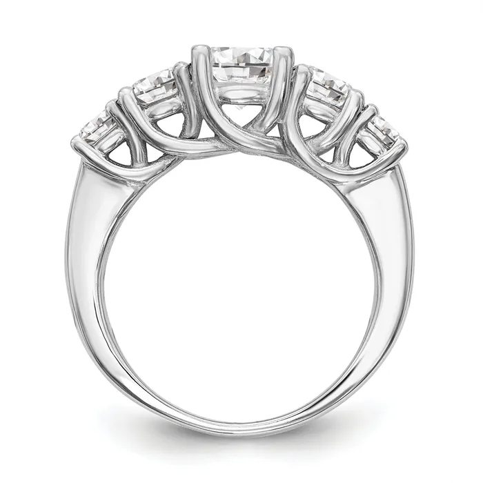 100ct CZ Solid Real 14K White Gold 5Stone Engagement Ring Goldia Rings