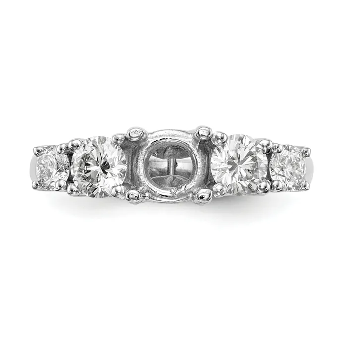 100ct CZ Solid Real 14K White Gold 5Stone Engagement Ring Goldia Rings