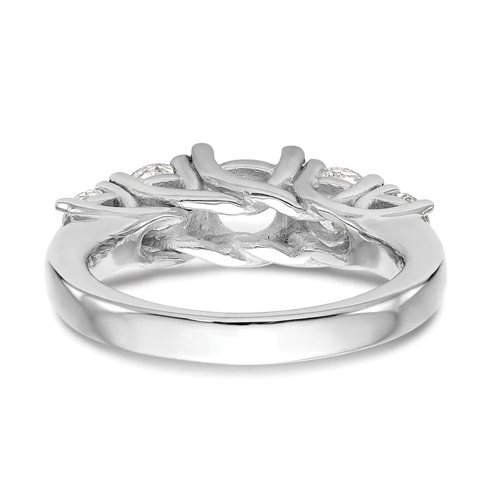 100ct CZ Solid Real 14K White Gold 5Stone Engagement Ring Goldia Rings