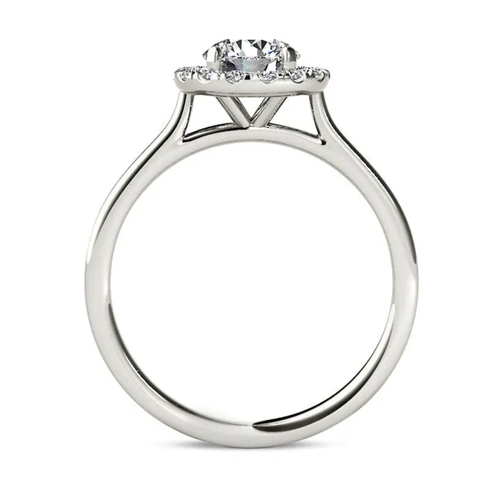 120 CT TW Natural Diamond Frame Engagement Ring in Solid 14K White Gold Goldia Rings 120 CT TW Natural Diamond Frame Engagement Ring in Solid 14K White Gold Goldia Rings