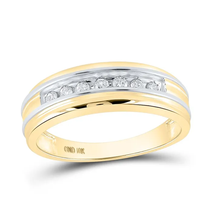 10k Twotone Gold Round Diamond Single Row Band Ring 14 Cttw gndatlanta Rings 10k Twotone Gold Round Diamond Single Row Band Ring 14 Cttw gndatlanta Rings