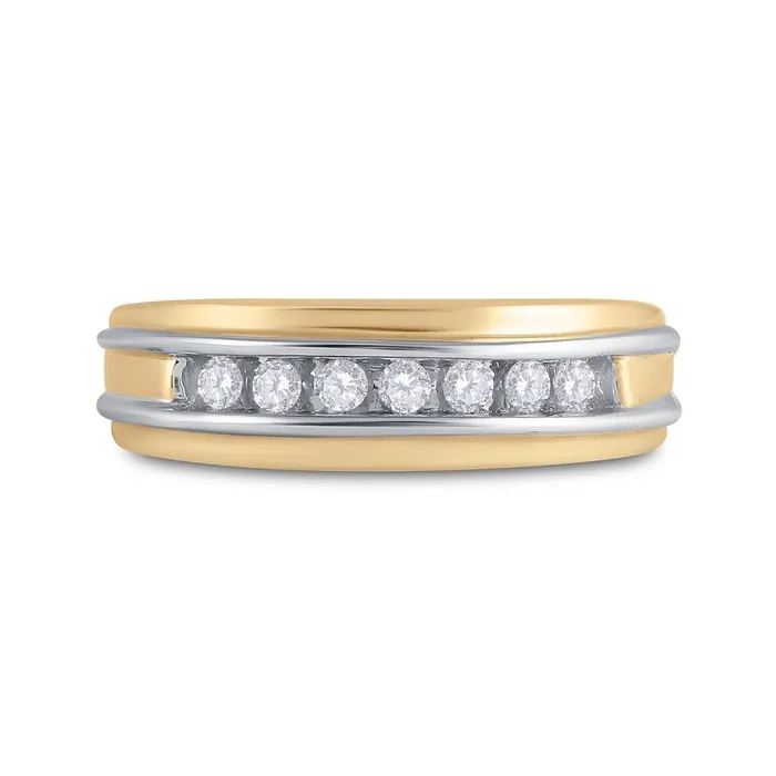 10k Twotone Gold Round Diamond Single Row Band Ring 14 Cttw gndatlanta Rings