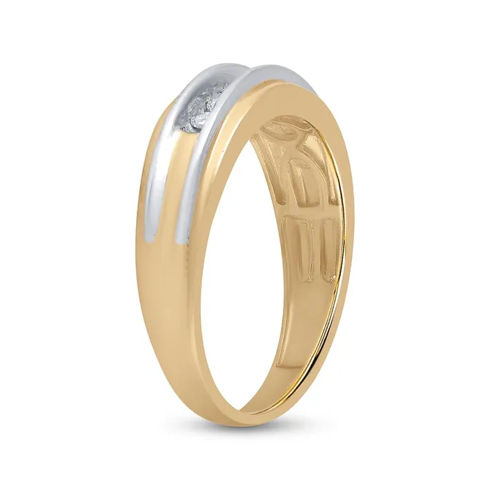 10k Twotone Gold Round Diamond Single Row Band Ring 14 Cttw gndatlanta Rings