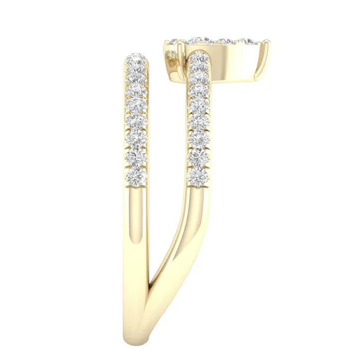 10k Yellow Gold Round Diamond Pear Teardrop Spiral Band Ring 13 Cttw gndatlanta Rings
