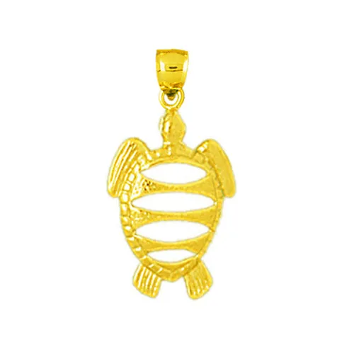 14K Gold CutOut Sea Turtle Charm Goldia Charm Necklaces