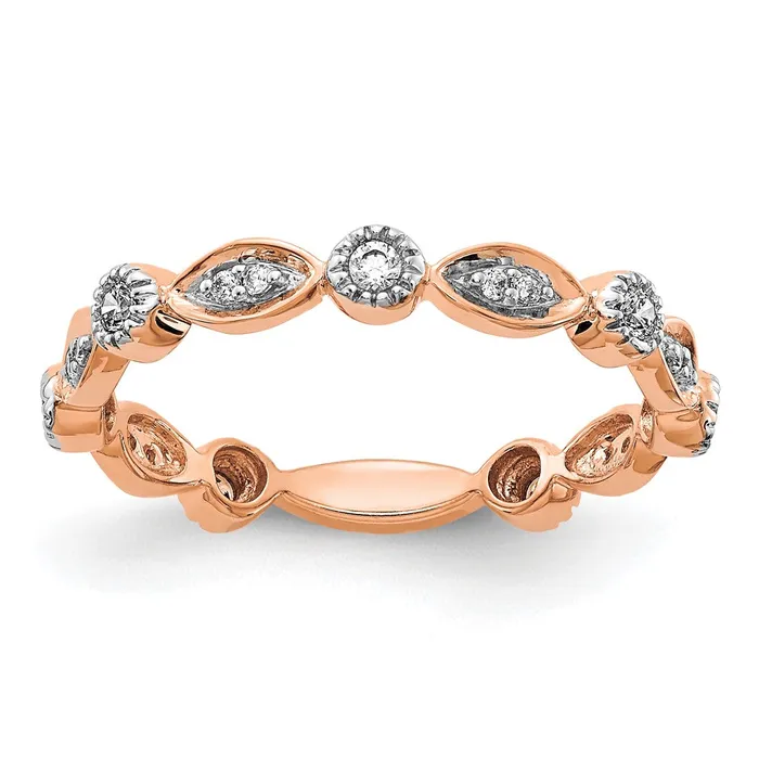 14k Rose Gold Real Diamond Fancy Band Goldiacom Rings