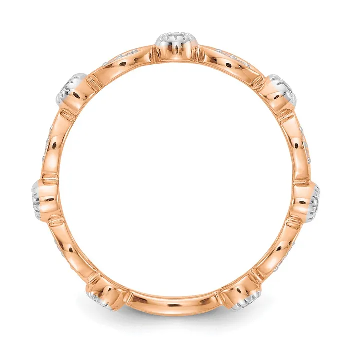 14k Rose Gold Real Diamond Fancy Band Goldiacom Rings