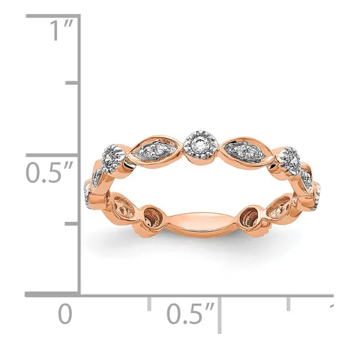 14k Rose Gold Real Diamond Fancy Band Goldiacom Rings