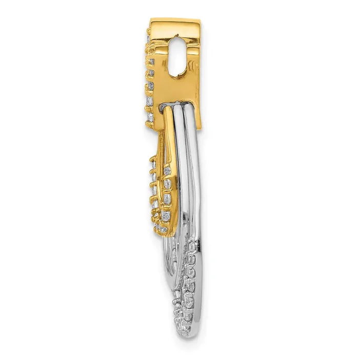 14k TwoTone Gold 12ct Real Diamond Triple Teardrop Pendant Goldia Rings