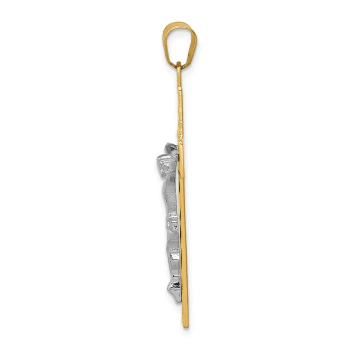 14k Twotone Gold Diamondcut Crucifix Pendant Goldia Rings