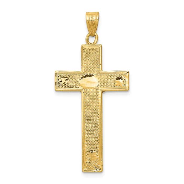 14k Twotone Gold Diamondcut Crucifix Pendant Goldia Rings