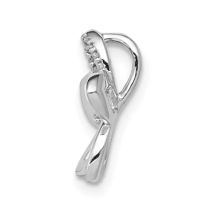 14k White Gold 120ct Real Diamond Flower Chain Slide Goldia Earrings