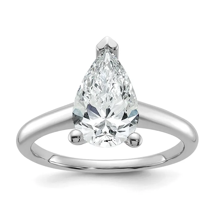 14k White Gold 2 Ct Certified Lab Grown Diamond VSSI G Pear Solitare Engagement Ring Goldia Rings 14k White Gold 2 Ct Certified Lab Grown Diamond VSSI G Pear Solitare Engagement Ring Goldia Rings