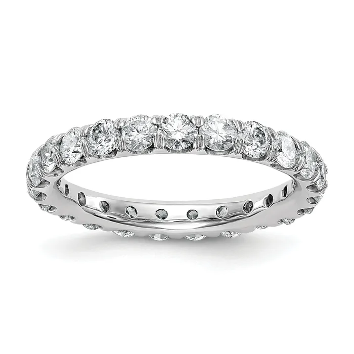 14k White Gold 2 Ct Lab Grown Diamond VSSI G Shared Prong Eternity Band Ring Goldia Rings 14k White Gold 2 Ct Lab Grown Diamond VSSI G Shared Prong Eternity Band Ring Goldia Rings
