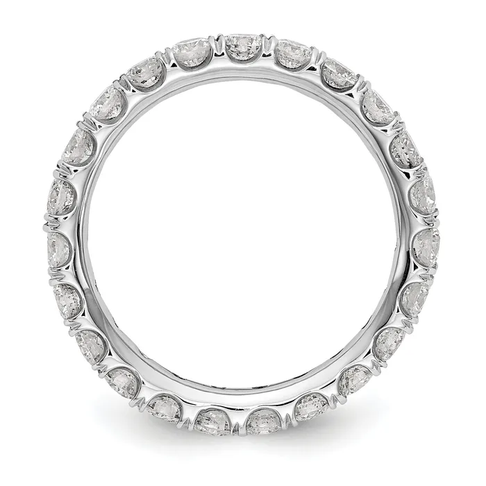 14k White Gold 2 Ct Lab Grown Diamond VSSI G Shared Prong Eternity Band Ring Goldia Rings